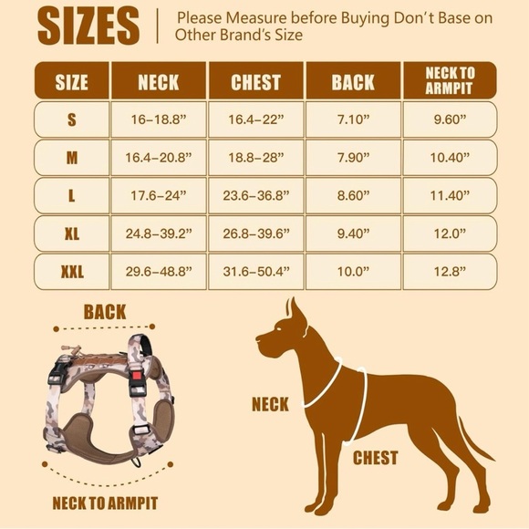 No Pull Tactical Dog Harness, Service Dog Vest with Molle & Loop Panels - Picture 8 of 8